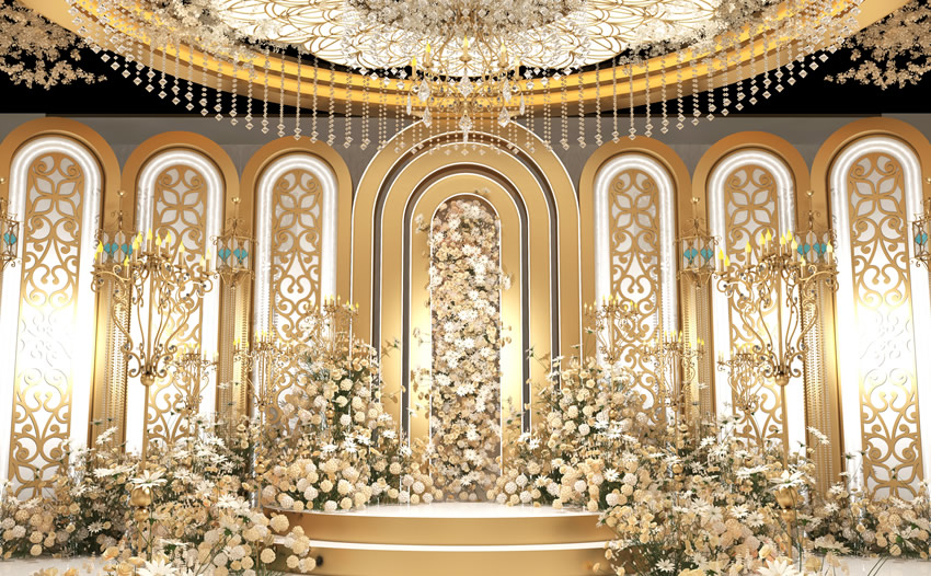 绵阳香槟色调婚礼堂效果展示